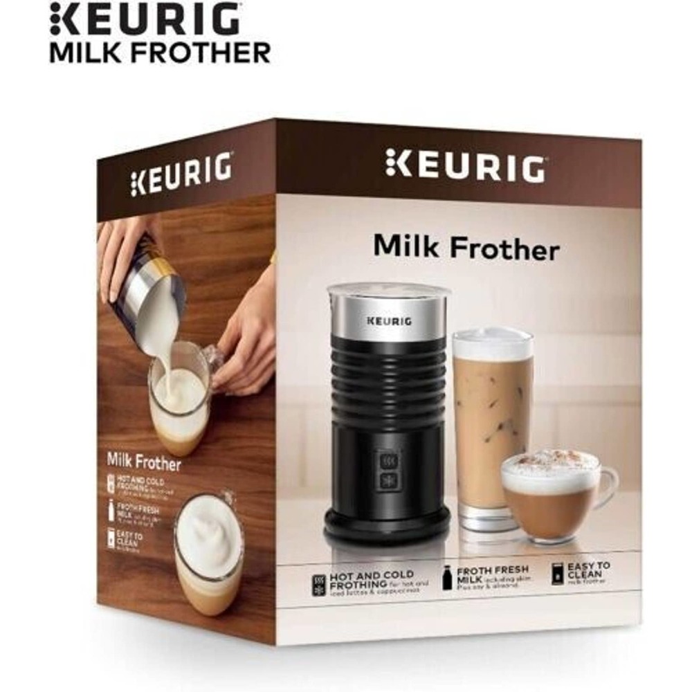 Keurig Standalone Frother Non-Dairy Milk Hot & Cold Frothing 6 oz Black NWT